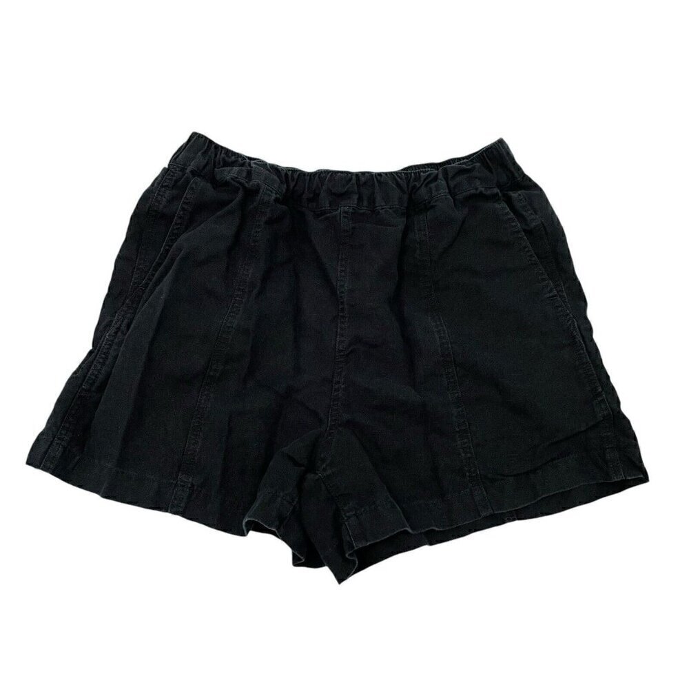 MADEWELL Linen Blend Pull-On Shorts Pockets Lightweight Black size Small